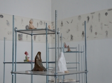 Barbara Taboni, MiniMe, installation, paper, ceramic, Plexiglas, steel, variable sizes, 2011 (detail) – photo by a. montresor