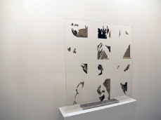 Cristian Chironi, Data (Monte Bianco), Paper, 3M Re Mount, plexiglass, acciaio inox spazzolato,  90x95x12cm, 2012
