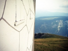 brigata alpina cadore mountain hut, andreco wall, work in progress