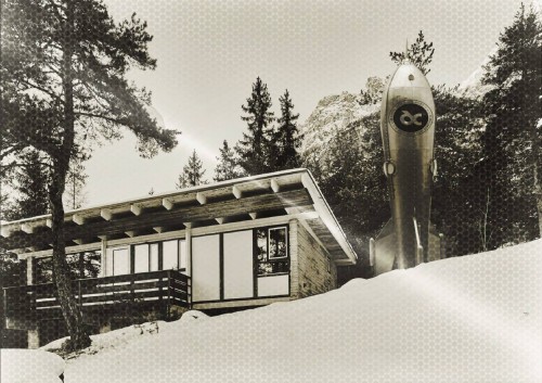 Medardo I, the dc2015 rocket, as it was being set up in the village, last winter. The rocket, designed by aerospace engineer extraordinaire fabio balcon, landed on the new moon of borcia: the terraforming operation has begun - original photo: sergio casagrande