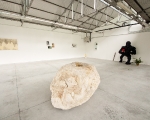 Giorgia Severi, To everyone, 2012, installazione, masso da 3.000 kg, incavato, 140x105x120 cm._foto Giacomo De Dona