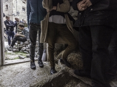 vajont 2015 - progetti, 2 maggio 2015 a casso - durante la sua performance "ritorno" di stefano moras- foto giacomo de donà