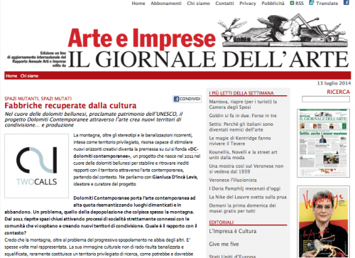 giornale dell'arte, intervista gdil