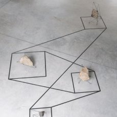 Alberto Bettinetti Tentativi di geometrizzazione, elementi naturali, acciaio, saldatura ossiacetilenica, 2016