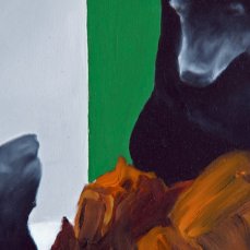 alessandro pagani, diorama asiatic black bear (part), olio su tela, 80×100 cm, 2011 - foto alberto montresor