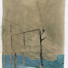andrea grotto - disegno della serie walking l, tecnica mista su carta, 21x29,7 cm, 2012