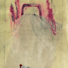 andrea grotto - disegno della serie walking l, tecnica mista su carta, 21x29,7 cm, 2012