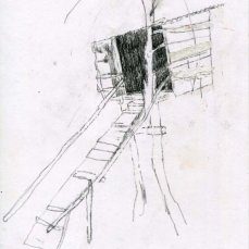andrea grotto - disegno della serie walking l, tecnica mista su carta, 21x29,7 cm, 2012