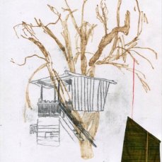 andrea grotto - disegno della serie walking l, tecnica mista su carta, 21x29,7 cm, 2012