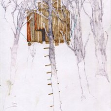 andrea grotto - disegno della serie walking l, tecnica mista su carta, 21x29,7 cm, 2012