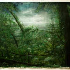 antonio bardino, paesaggio laterale, 2013, olio su tela, 195x135 cm
