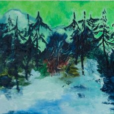 Ariele Bacchetti, Eclissi, 28x33cm, olio su tavola, 2022
