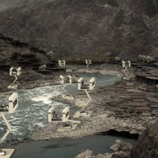 Aristide Antonas, Inhabited Observatory, Keg apartments and Crane Rooms in Future, landscape ll