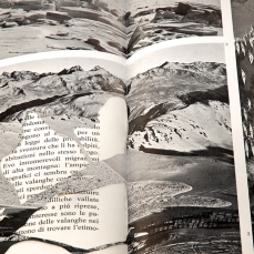 cristian chironi, cutter, (le alpi; hymalaia; dolomiti; monte bianco) libri d\'artista intagliati a mano, misure differenti per ciascuno, courtesy dell\'artista, 2010-11, foto a. montresor