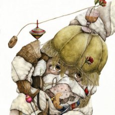 cristina pancini, al mirare, tecnica mista su carta, 34x30 cm, 2011