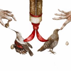 cristina pancini, all\'esser fango, tecnica mista su carta, 56x74 cm, 2011
