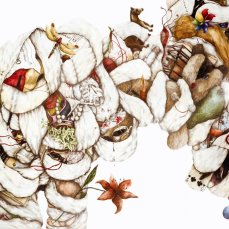 cristina pancini, del dono che sempre si porta, tecnica mista su carta, 56x74 cm, 2011