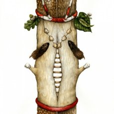 cristina pancini, la cuccagna, tecnica mista su carta, 37x29 cm, 2011
