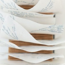 Evelyn Leveghi, Unveil (intersoggettività accumulata), Pasta fillo, inchiostro blu, filtro aria motore auto d’epoca, 11,5 x 22,8 x 10 cm, 2024