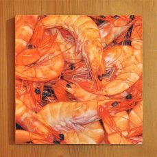 gabriele grones, shrimps, olio su tela, cm 25x25, 2013
