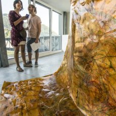 giuseppe abate, qua, installazione, tecnica mista su carta, 150x250 cm, 2014, foto di giacomo de dona\'