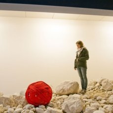 Agner, installazione (part.), 100 metri cubi di croda dolomitica, 1.600 metri di corda da arrampicata (foto. Giacomo De Dona)