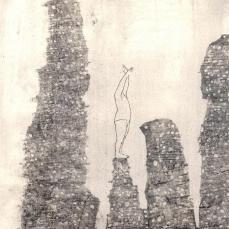 Elisa Bertaglia - Let’s make like a tree. And leaves - Serie Leaves of grass, 18x24 cm, oil, charcoal and pencil on paper, 2013, n. 1