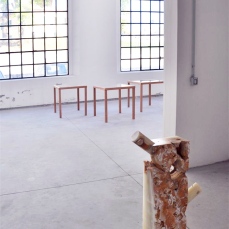 paolo gonzato, senza titolo, carotatura su marmo del portogallo, dimensioni variabili, sasss muss, padiglione pavione, 2011, foto e. bertaglia