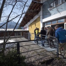 villaggio eni di borca di cadore_colonia, ingresso secondario_foto giacomo de donà